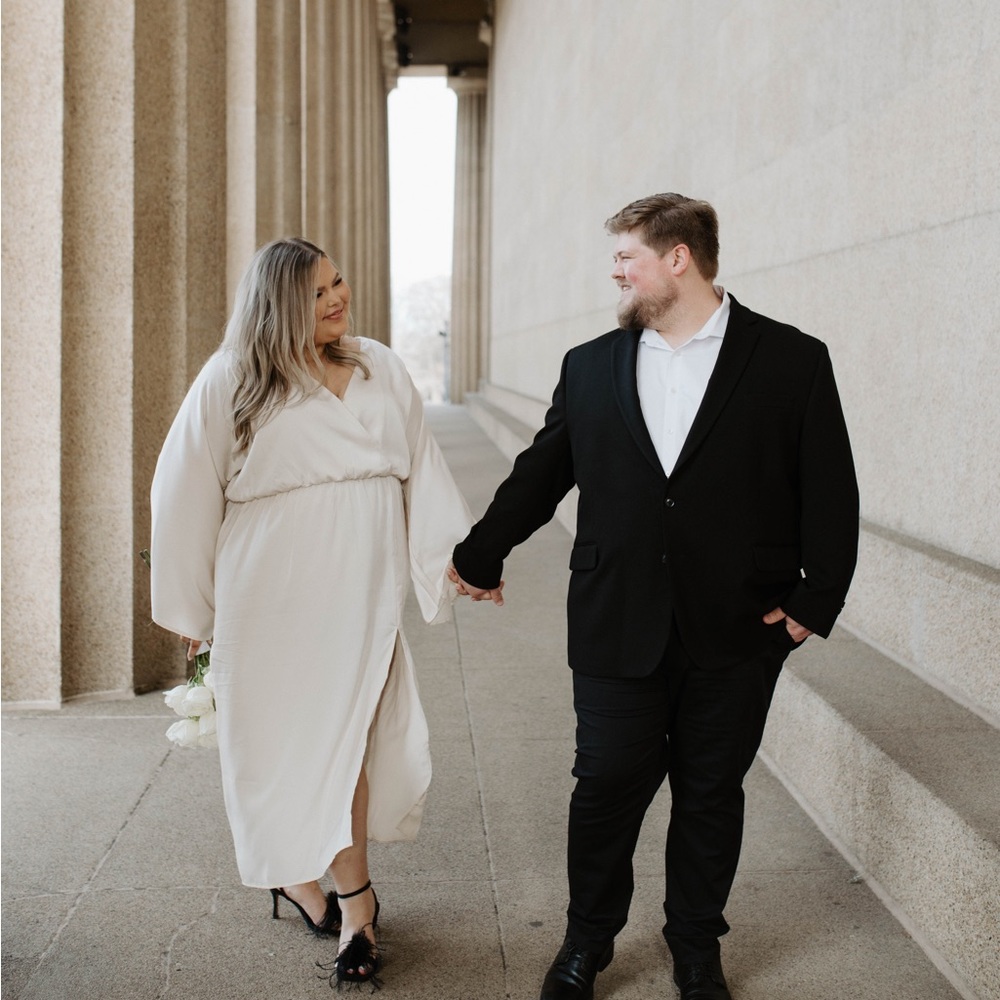 Plus Size Off White Midi Dress